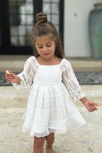SS Girl's Dress Karina Dress (white chiffon)