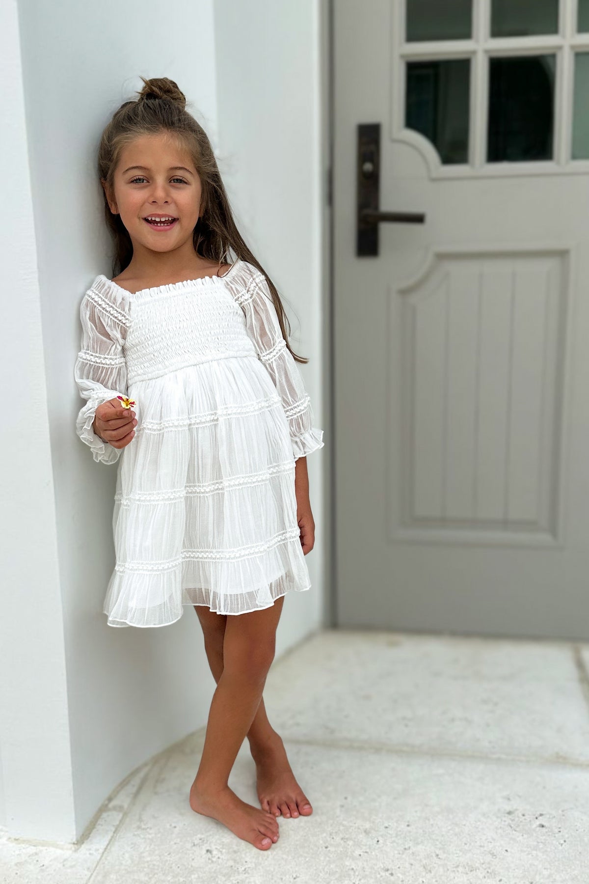 SS Girl's Dress Karina Dress (white chiffon)