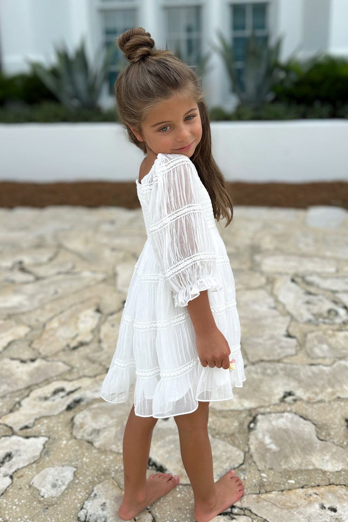 SS Girl's Dress Karina Dress (white chiffon)