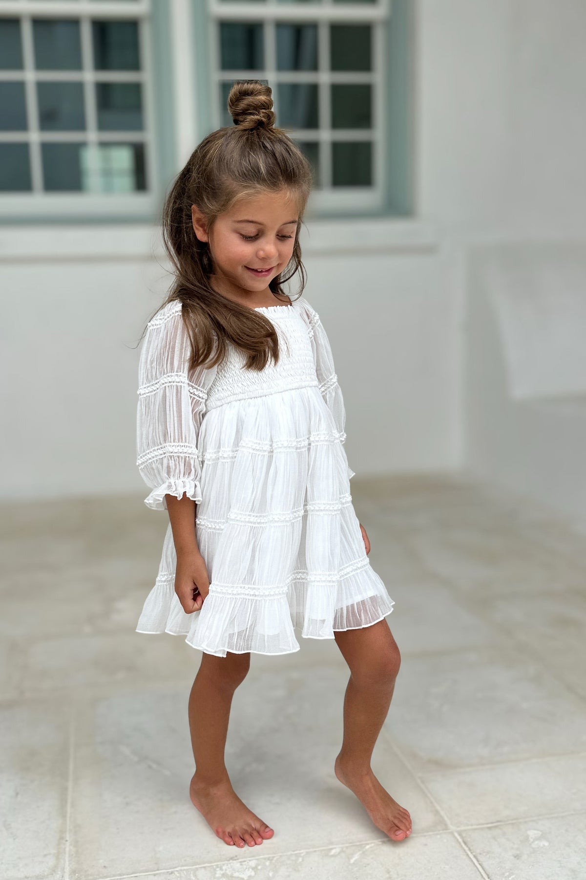 SS Girl's Dress Karina Dress (white chiffon)