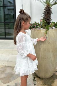 SS Girl's Dress Karina Dress (white chiffon)