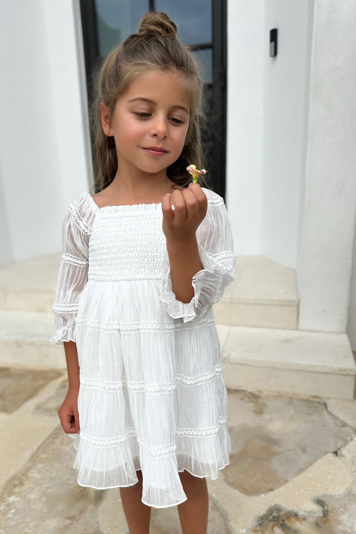 SS Girl's Dress Karina Dress (white chiffon)