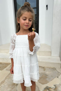 SS Girl's Dress Karina Dress (white chiffon)