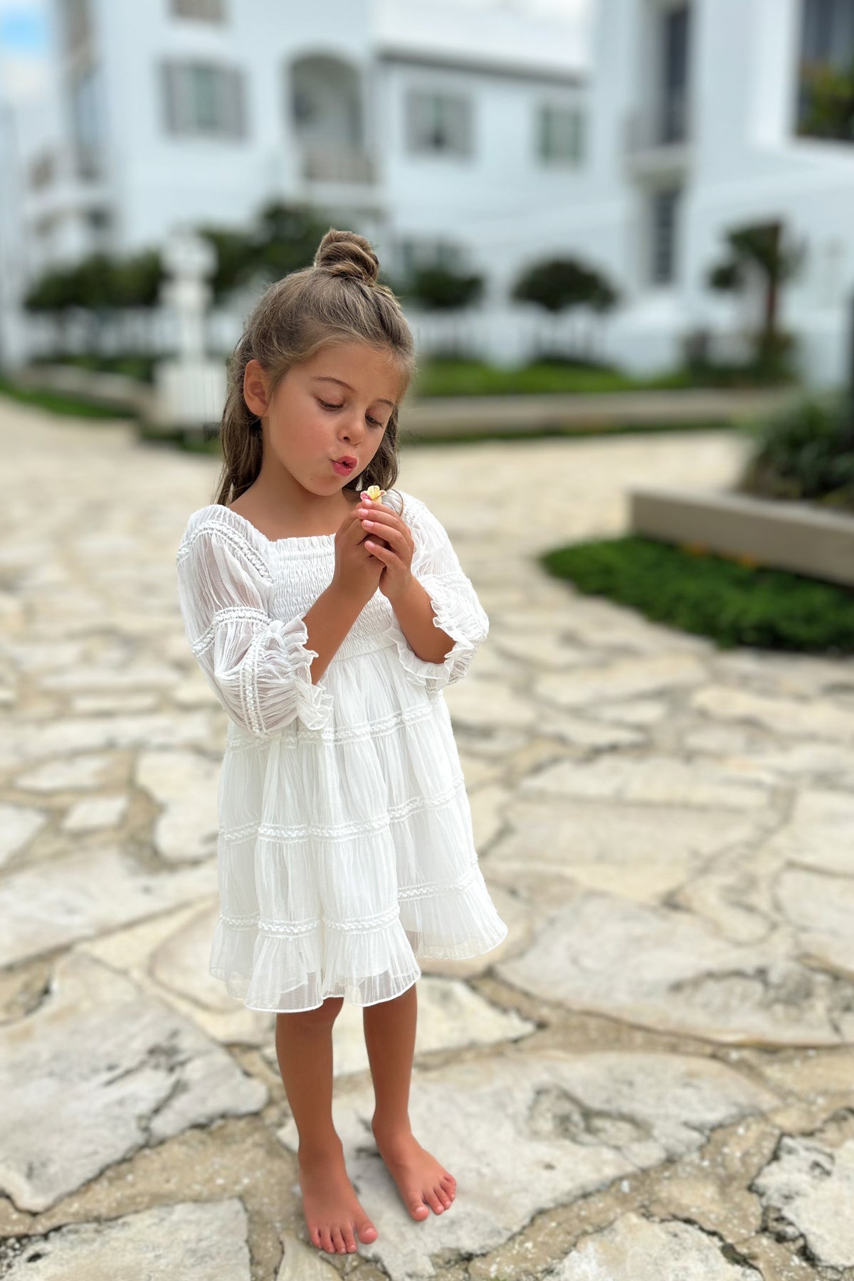 SS Girl's Dress Karina Dress (white chiffon)