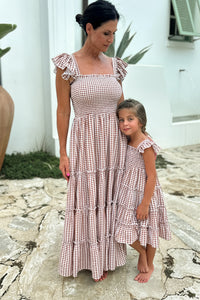 SS Women's Dress Women's Pia Dress (brown gingham)