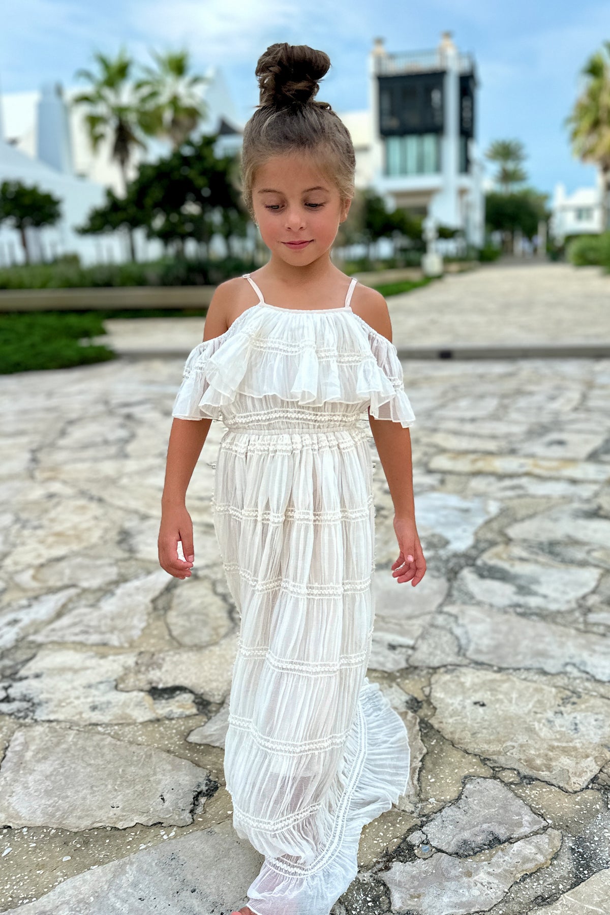 SS Girl's Dress Elise Dress (natural chiffon)