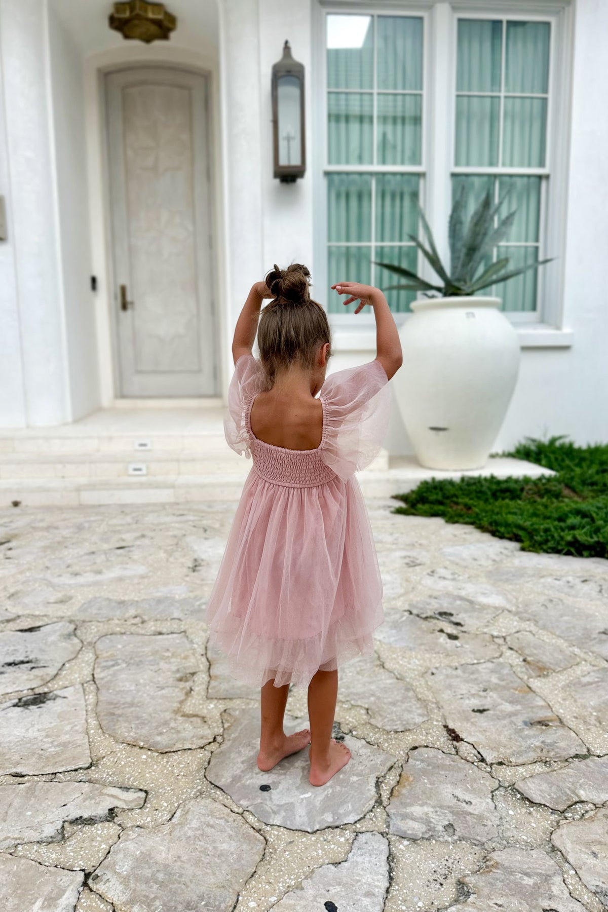 SS Girl's Dress Fawn Dress (soft pink tulle)