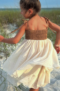 SS Girl's Dress Jodi Twirl (two-tone mocha tulle)