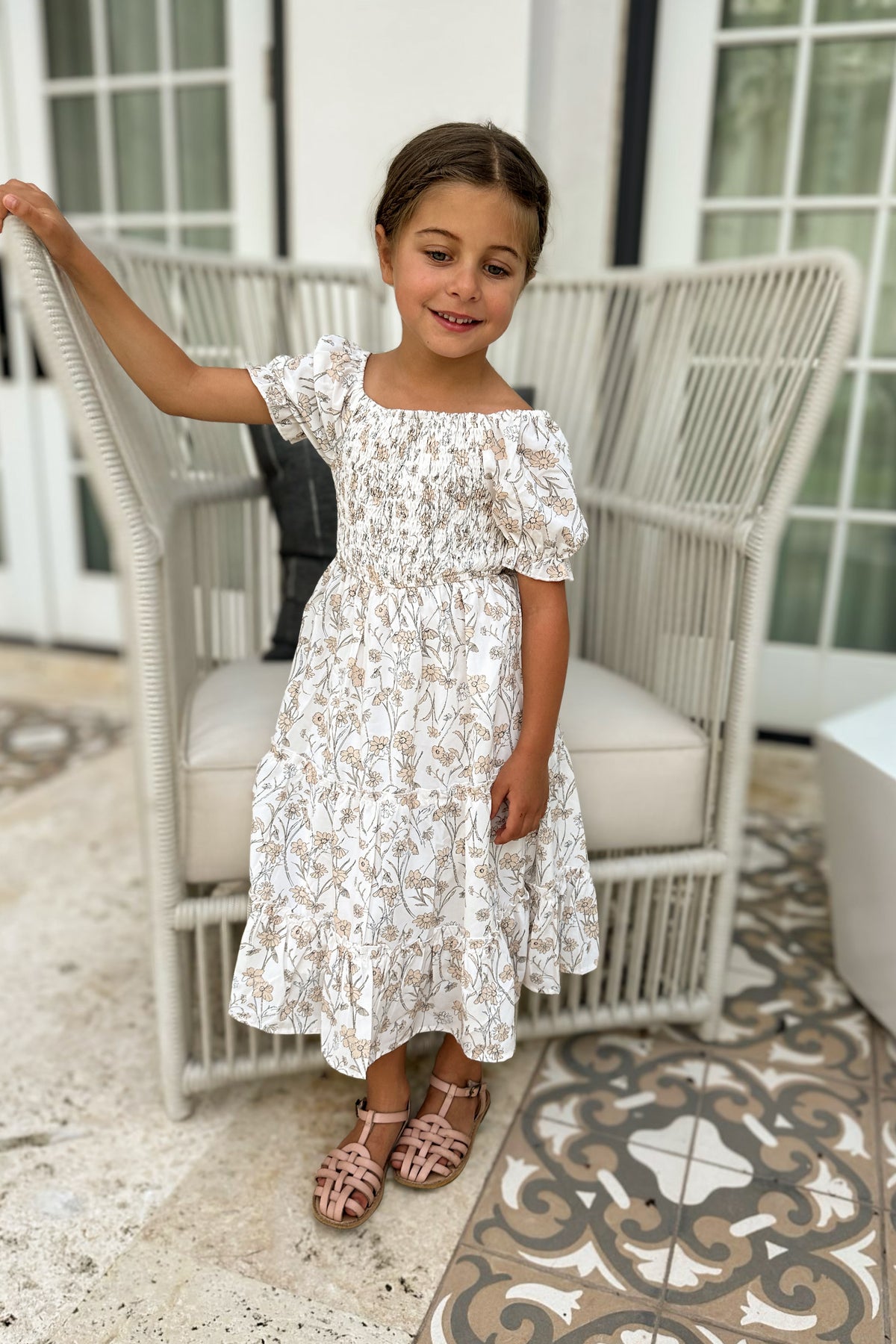 SS Girl's Dress Elle Midi (art floral)