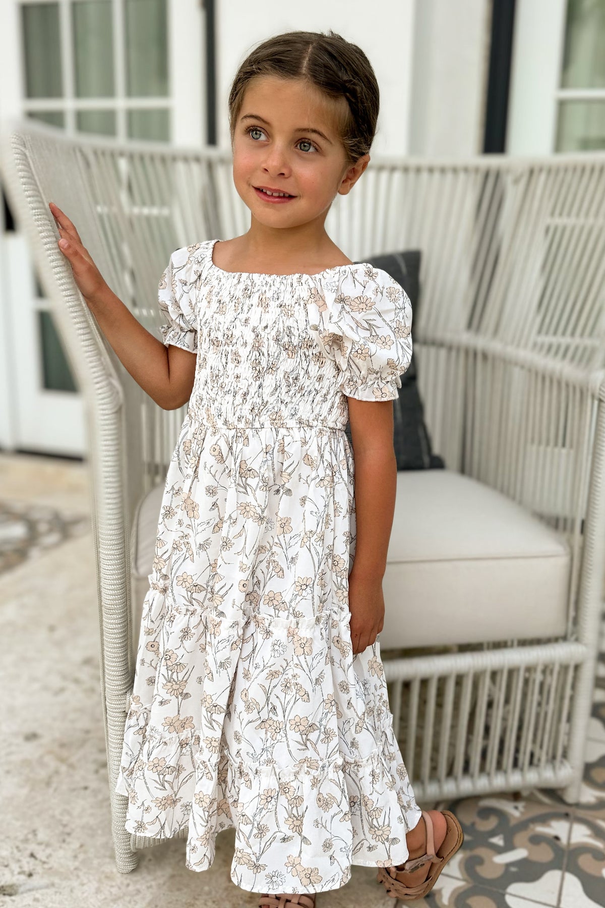 SS Girl's Dress Elle Midi (art floral)