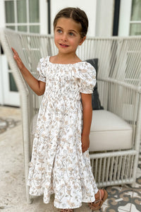 SS Girl's Dress Elle Midi (art floral)