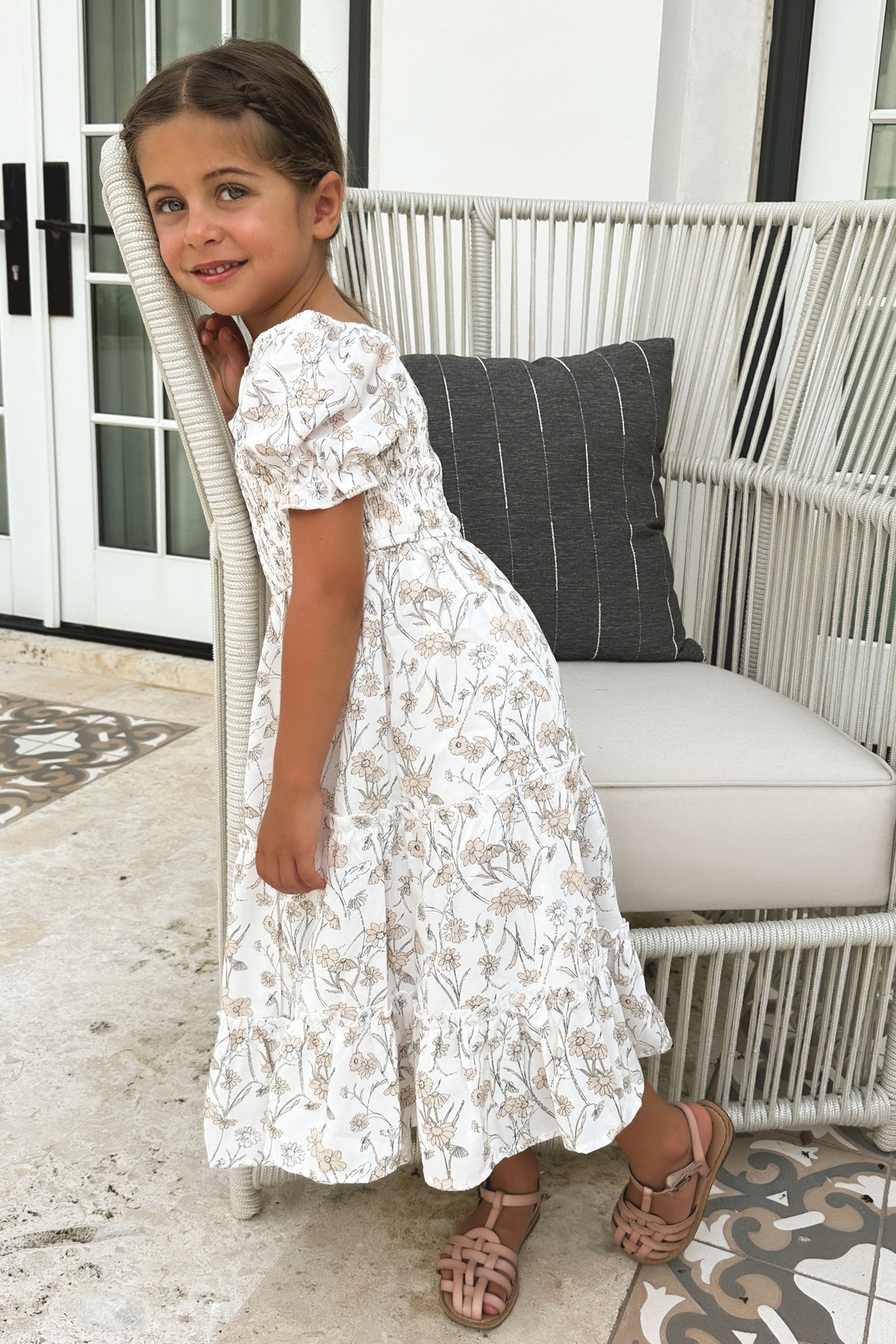 SS Girl's Dress Elle Midi (art floral)