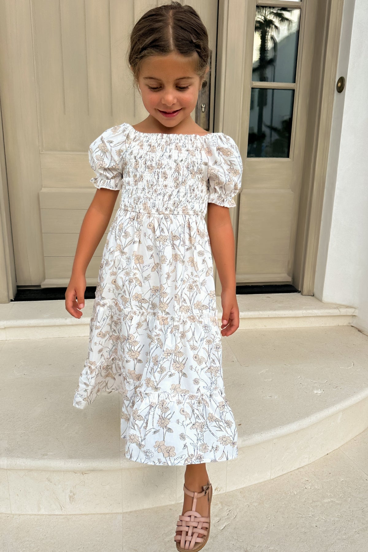 SS Girl's Dress Elle Midi (art floral)