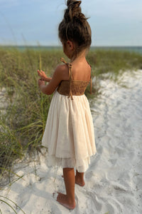 SS Girl's Dress Jodi Twirl (two-tone mocha tulle)