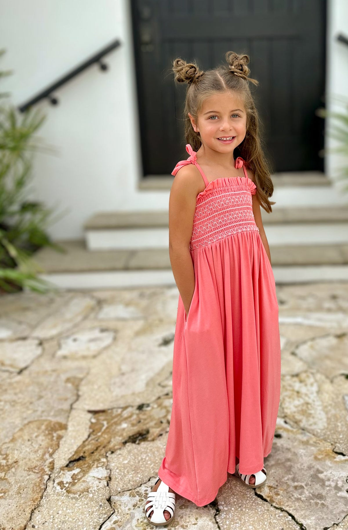 LB Girl's Dress Stella Maxi (shell pink) FINAL SALE