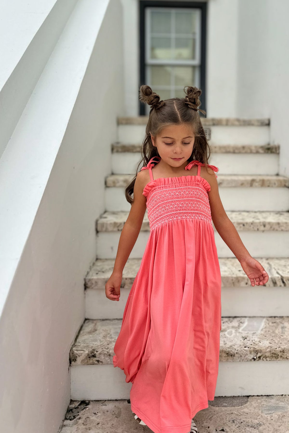 LB Girl's Dress Stella Maxi (shell pink) FINAL SALE