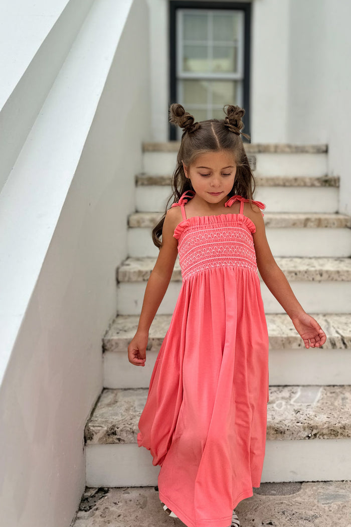 LB Girl's Dress Stella Maxi (shell pink) FINAL SALE