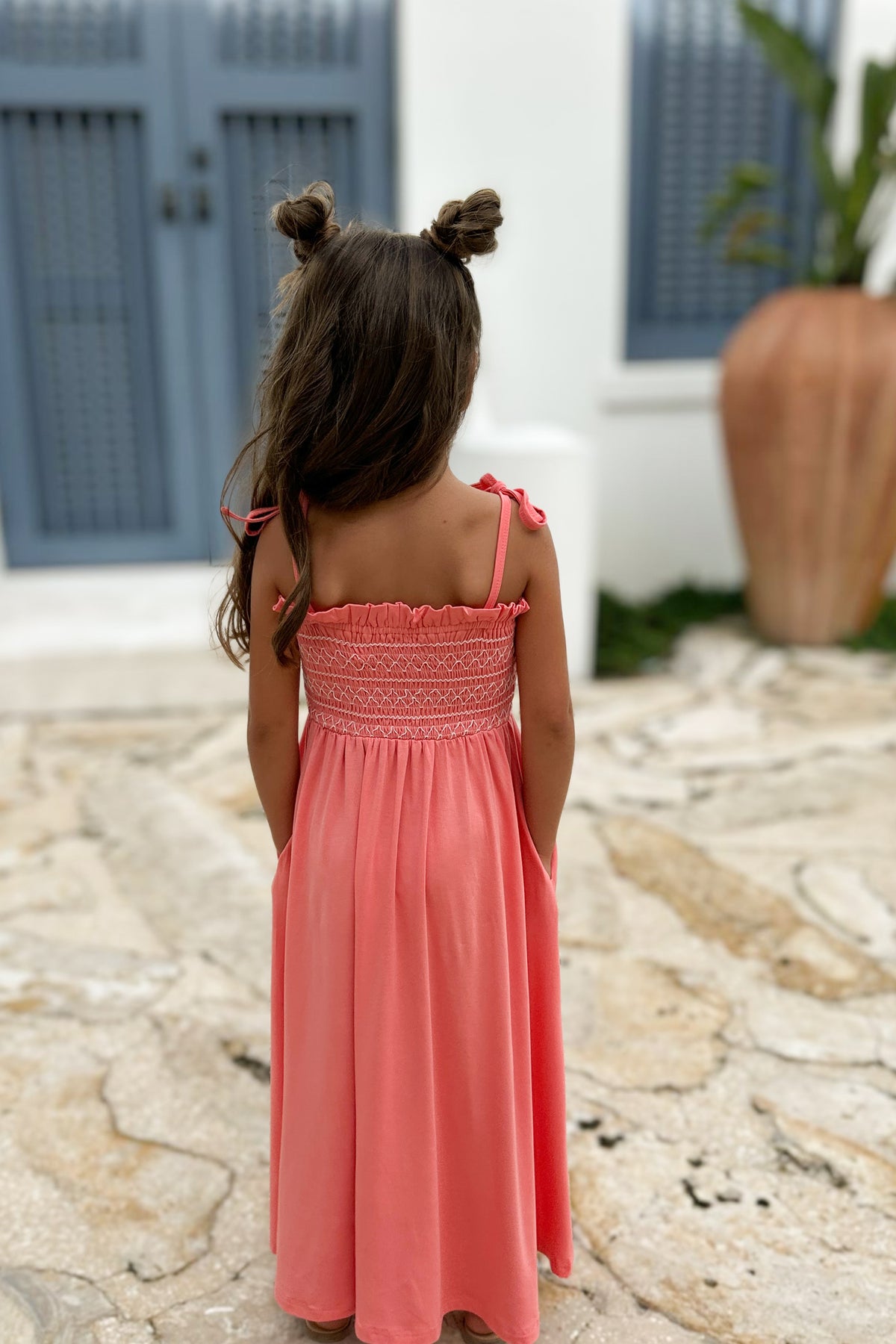 LB Girl's Dress Stella Maxi (shell pink) FINAL SALE