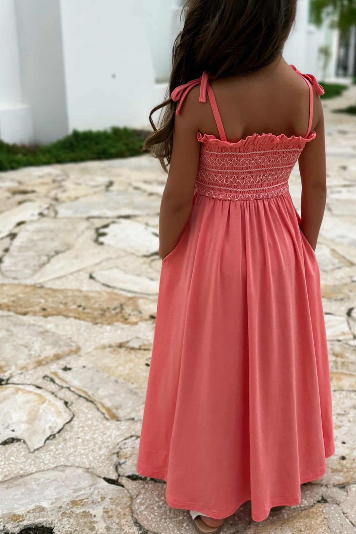 LB Girl's Dress Stella Maxi (shell pink) FINAL SALE