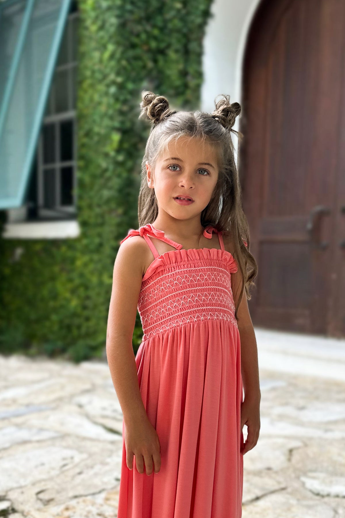 LB Girl's Dress Stella Maxi (shell pink) FINAL SALE