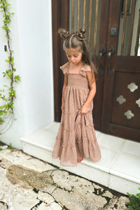 SS Girl's Dress Marabella Dress (mocha swiss dot)