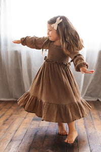 SS Girl's Dress Pippa Dress (mocha muslin)