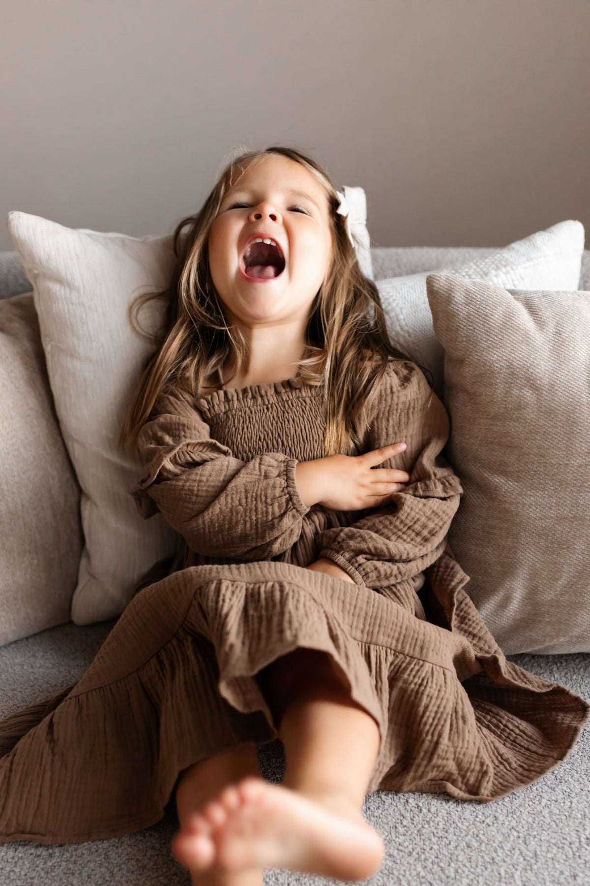 SS Girl's Dress Pippa Dress (mocha muslin)