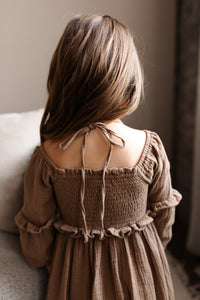 SS Girl's Dress Pippa Dress (mocha muslin)