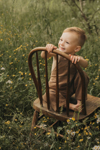 SS Boy's Romper Grady Romper (mocha muslin)