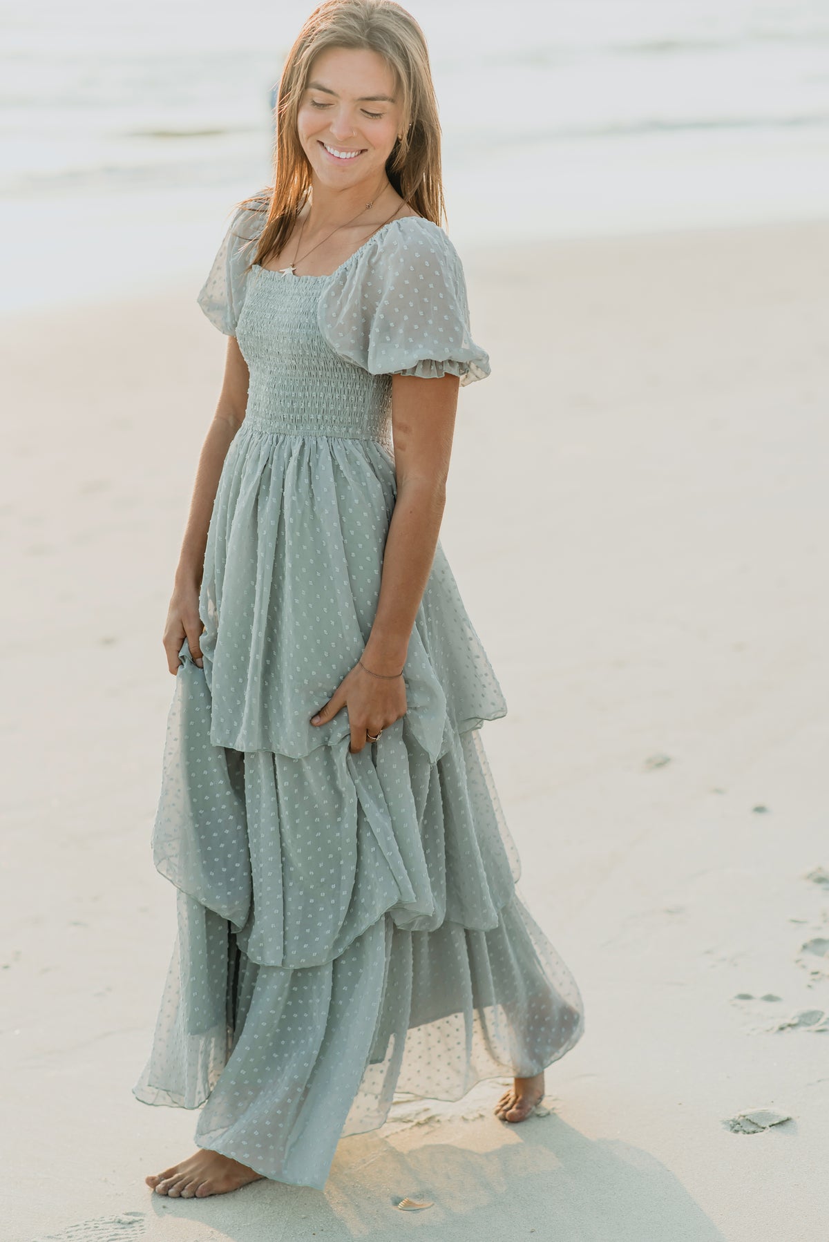 SS Women's Dress Women's Willa Maxi Dress (sage swiss dot)