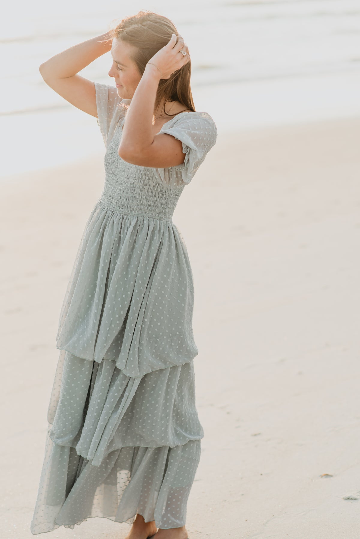 SS Women's Dress Women's Willa Maxi Dress (sage swiss dot)