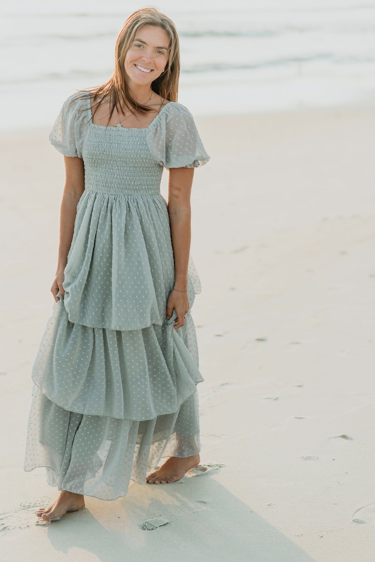 SS Women's Dress Women's Willa Maxi Dress (sage swiss dot)