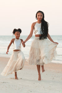SS Girl's Top Faye Halter (natural sequin)