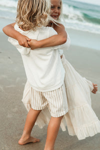 SS Boy's Bottoms Knox Shorts (driftwood stripe linen)