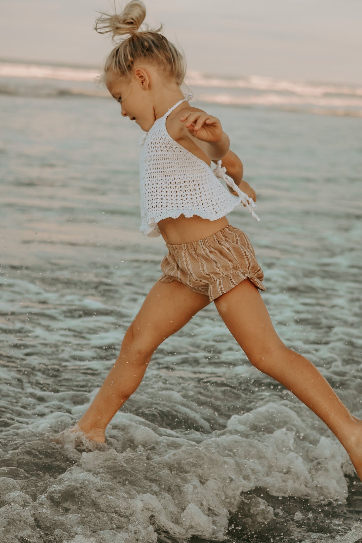 INDIE BLUE Girl's Top Izzy Halter (white) FINAL SALE