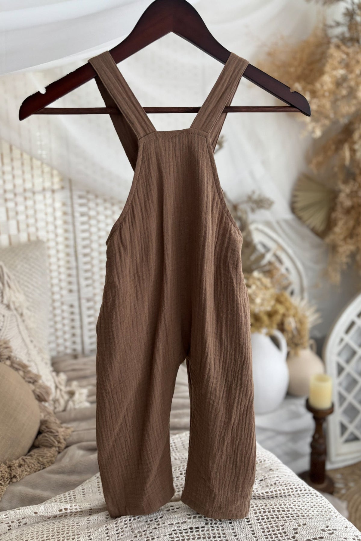 SS Boy's Romper Grady Romper (mocha muslin)