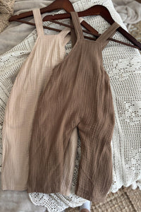 SS Boy's Romper Grady Romper (mocha muslin)
