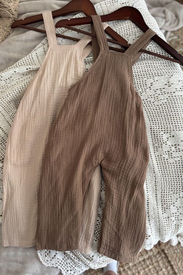 SS Boy's Romper Grady Romper (mocha muslin)