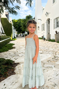 SS Girl's Dress Vera Flow Dress (sage swiss dot)