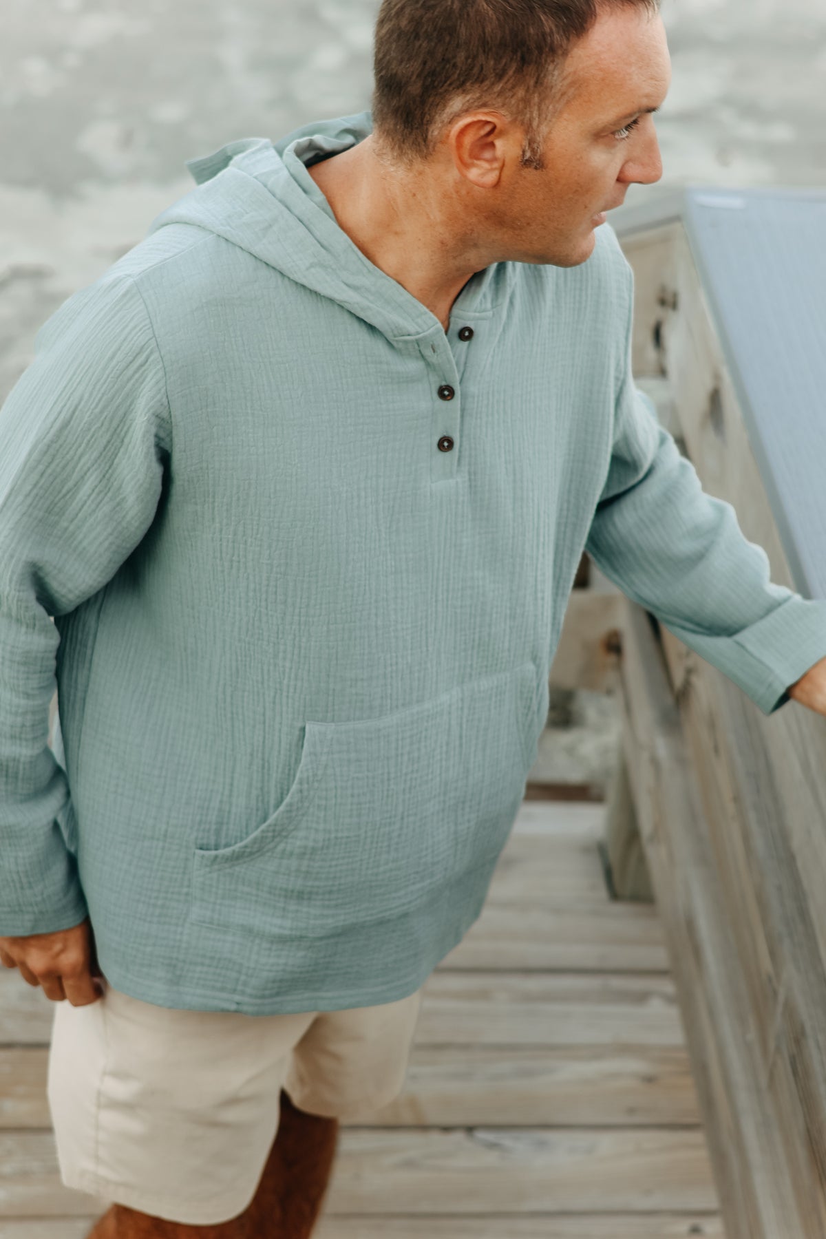 SS Men's Top Men's Knox Hoodie (soft teal muslin)