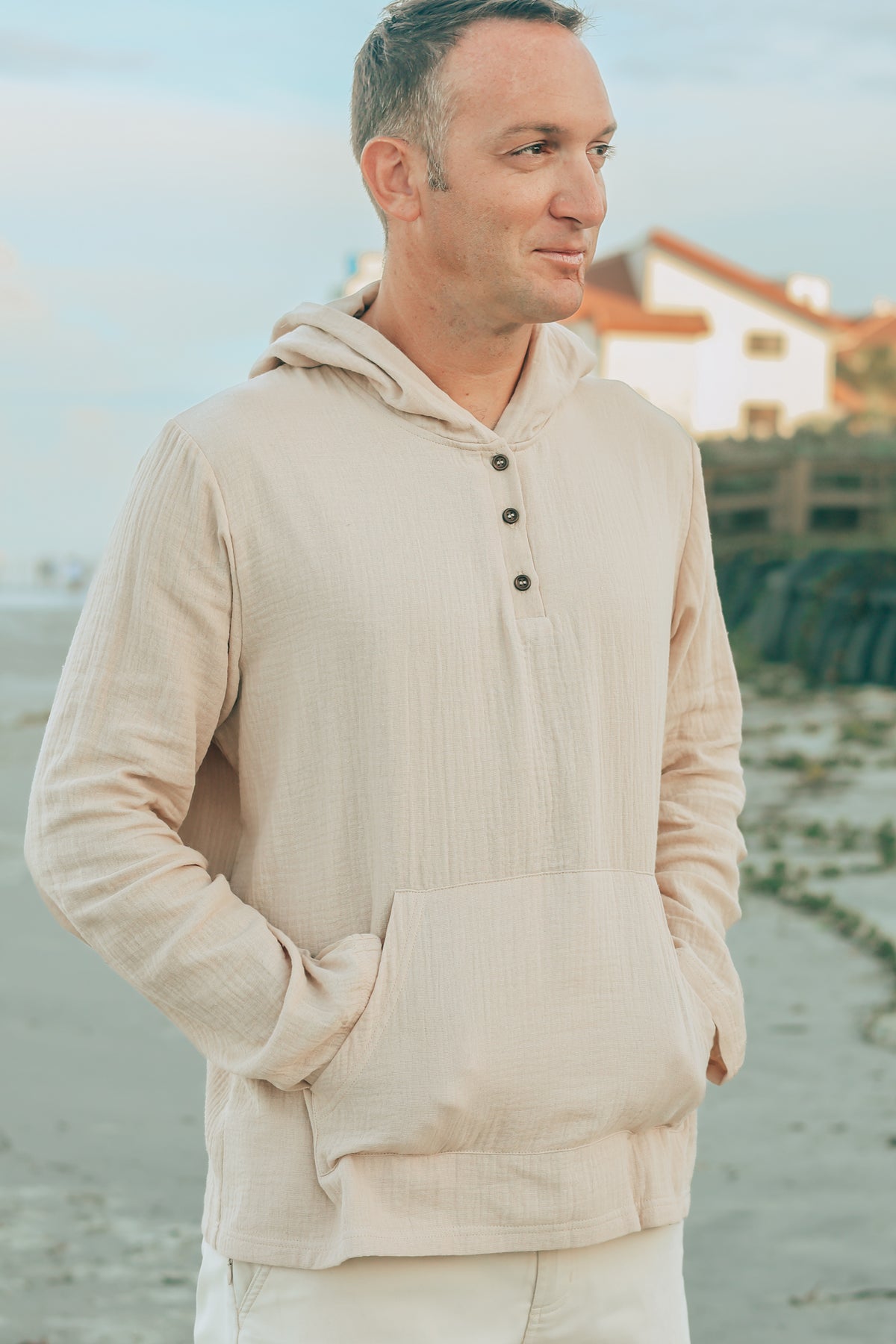 SS Men's Top Men's Knox Hoodie (latte muslin)