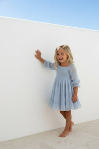 SS Girl's Dress Karina Dress (blue chiffon)