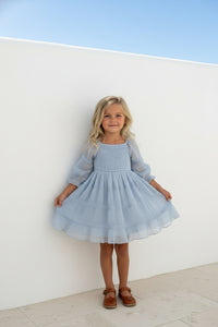 SS Girl's Dress Karina Dress (blue chiffon)