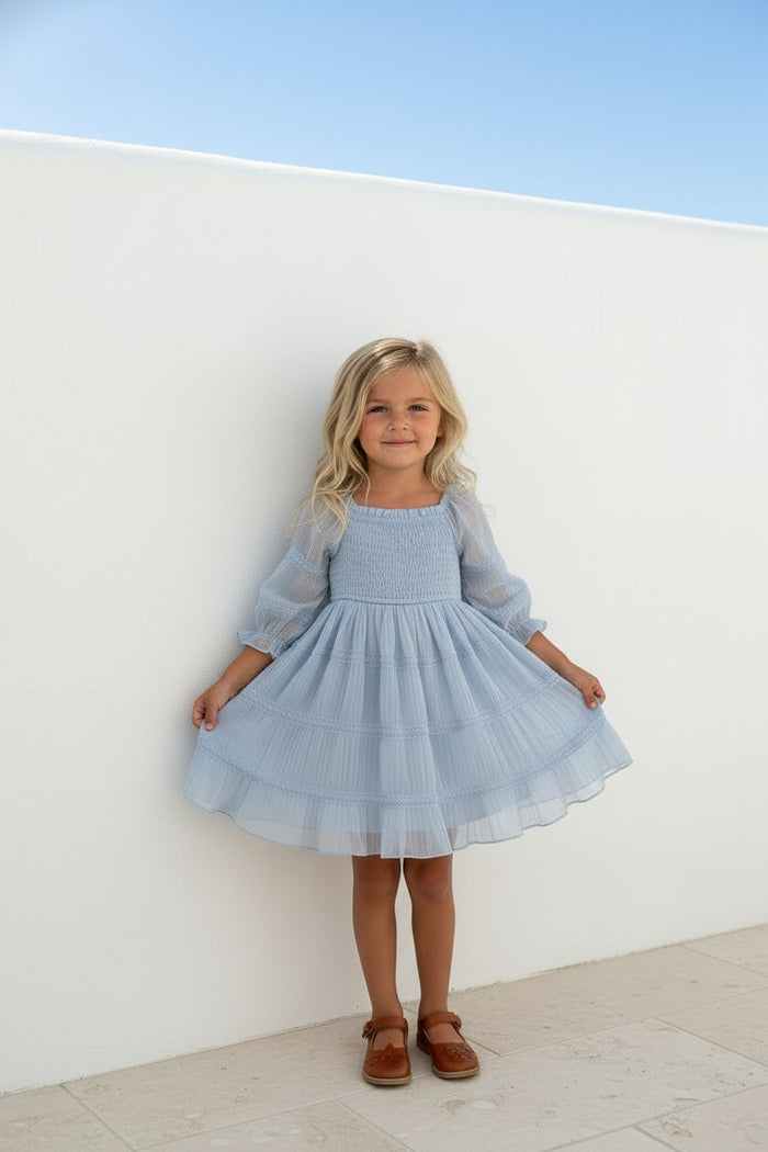 SS Girl's Dress Karina Dress (blue chiffon)