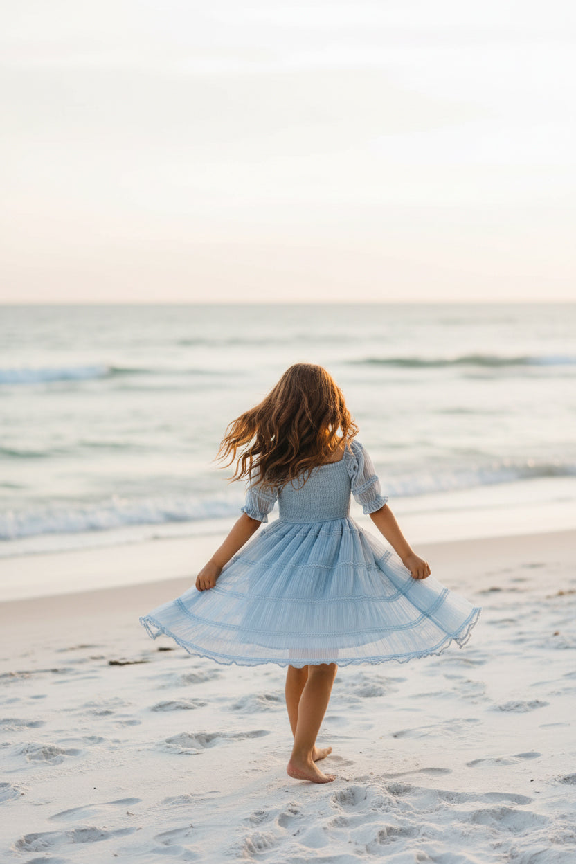 SS Girl's Dress Karina Dress (blue chiffon)