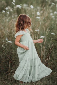SS Girl's Dress Marabella Dress (sage swiss dot)