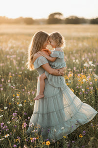 SS Girl's Dress Marabella Dress (sage swiss dot)