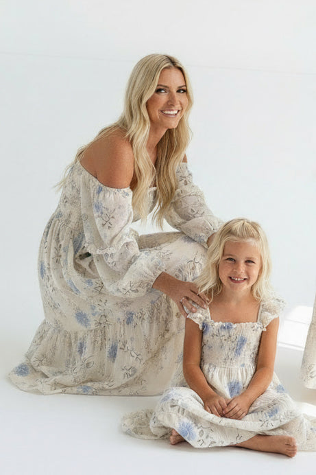 SS Women's Dress Women's Pippa Maxi (floral blue chiffon)