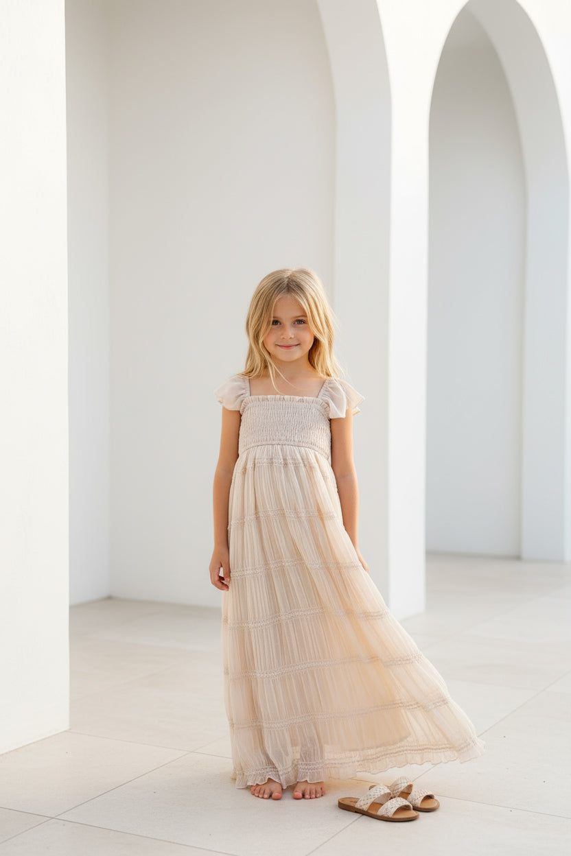 SS Girl's Dress Marabella Dress (natural chiffon)