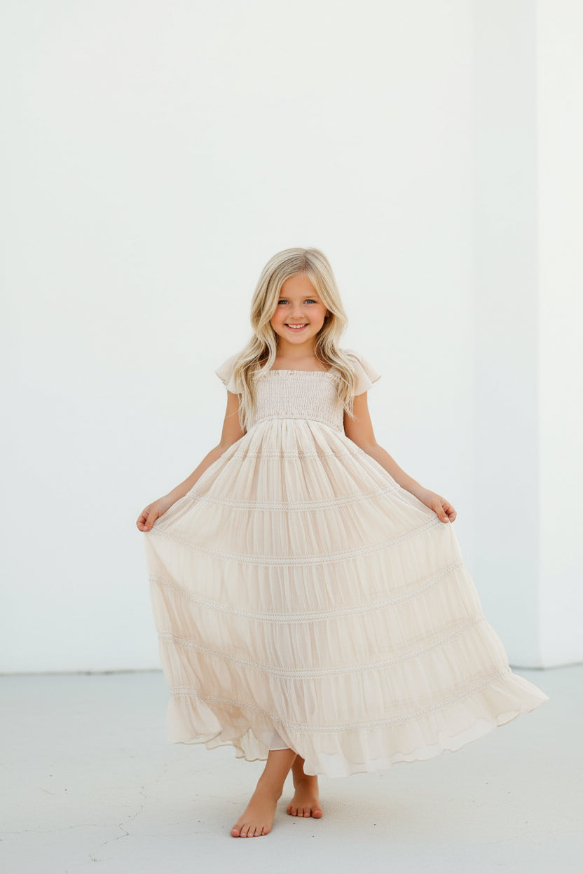 SS Girl's Dress Marabella Dress (natural chiffon)